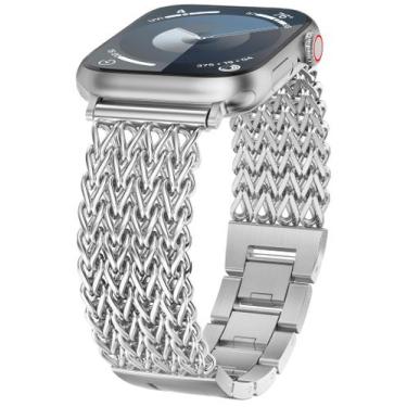Imagem de Pulseira de Relógio Minyee em Aço Inoxidável para Apple Watch 41/40/38