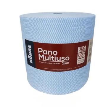 Imagem de Pano multiuso SLIM 28cm x 300m picotado - 600 panos NOBRE azul