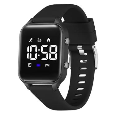 Imagem de L LAVAREDO Relógios digitais infantis à prova d'água para meninos e meninas, relógio esportivo com pedômetro, cronômetro, alarme de vibração para idades de 5 a 13 anos, sem aplicativo, rastreador de