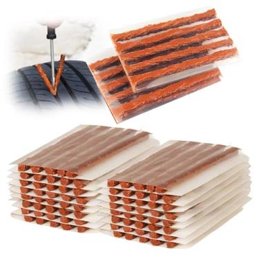 Imagem de Apalie 90 cordas de reparo de pneus marrons de 10 cm, plugues de reparo de pneus para ferramentas automotivas, plugues de pneu resistentes para pneus sem câmara de carro, bicicleta, quadriciclo