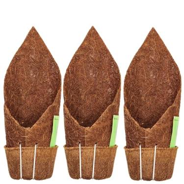 Imagem de Kit 3 Vaso Suspenso Fibra de Coco Kopin Coquim com Suporte Para Pendurar Orquídeas, Samambaias, Bromélias e Outras Plantas