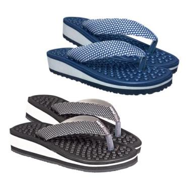 Imagem de Kit 2 Pares Chinelos Ortopédicos Massageador P/Esporão - UNIFLEX, Pret