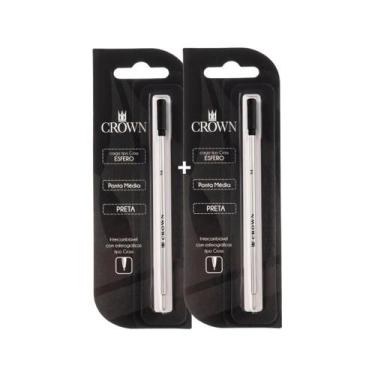 Imagem de Kit Carga Para Caneta Crown Esferográfica Tipo Cross Azul Preta Vermel