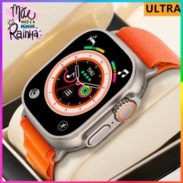 Imagem de Smartwatch Relógio Presente para a Mãe Inteligente SW Ultra 9 Laranja 