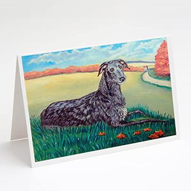 Imagem de Caroline's Treasures 7521GCA7P Cartões de felicitações e envelopes Scottish Deerhound Pacote com 8, 7 x 5, multicolorido