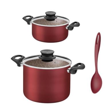 Imagem de Jogo Panelas Paris Tramontina Caldeirão Grande 28cm 11,8l + Caçarola 18cm e Colher
