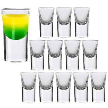 Imagem de Conjunto de mini copos de shot, 14,2 g/15 ml, 12 peças, copos transparentes com base pesada, conjunto de copos pequenos de uísque, perfeito para festa, bar, clube, coquetel, presente de inauguração de