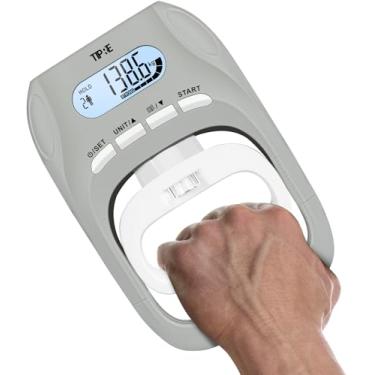 Imagem de TIPRE Testador de força de aderência de 180 kg, dinamômetro digital com visor LCD, medidor de treinamento de aderência de mão ajustável, exercitadores para uso esportivo em casa e escola - cinza