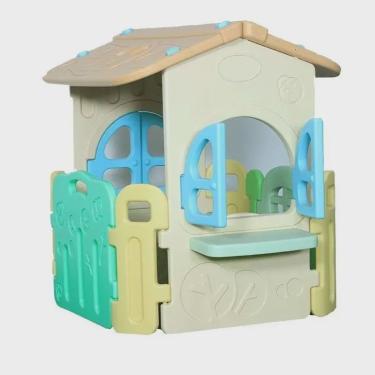 Imagem de Casinha Infantil Plástico Playground Brinquedo Criança com Cesta Basquete Importado