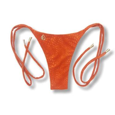 Imagem de Tanga Cora Crocô Sunset  Biquíni Fio Dental com Laço Lateral  Dupla Fa