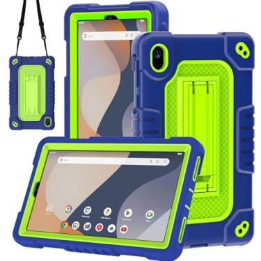 Imagem de Capa para tablet Onn de 7 polegadas modelo 2024, para Onn 7 2024 modelo 100135924, à prova de choque, para crianças, corpo inteiro com alça de ombro para Walmart Onn 7 2024 modelo 100135924 (azul