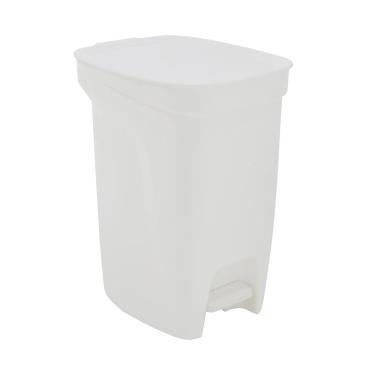Imagem de Lixeira Tramontina com Pedal Basic Compact em Polipropileno Branca – 10 L