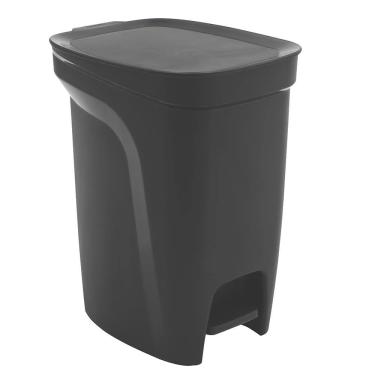 Imagem de Lixeira Tramontina com Pedal Basic Compact em Polipropileno Preta – 10 L
