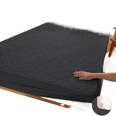 Imagem de Protetor Impermeável Capa para Colchão Matelada com Elástico(preto,Casal)