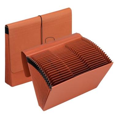 Imagem de 2 pacotes de bolsos expansíveis com capa, 21 bolsos organizadores de arquivos sanfonados, pasta de arquivo tamanho carta, pasta de arquivos expansível resistente para sala de aula, casa, escritório e