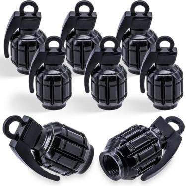 Imagem de MEAJOO 8 peças de tampas de haste de válvula de pneu, tampas de válvula de pneu de roda de carro de liga de alumínio capas de haste de válvula de pneu universais para carros, caminhões, SUV,