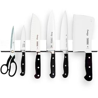 Imagem de Tira magnética de faca branca de 40,64 cm para usar como suporte magnético para facas de parede – Tira magnética para facas – Suporte magnético para barra de facas