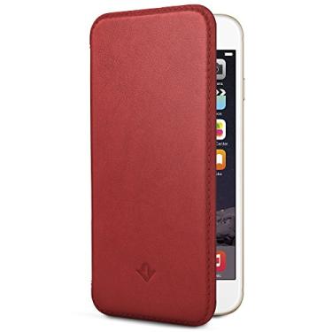 Imagem de Twelve South SurfacePad para Apple iPhone 6/6s, capa de couro de luxo ultrafina branca + suporte para exibição, Vermelho