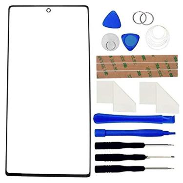 Imagem de Ubrand Substituição da lente do painel externo de vidro da tela frontal + kit de ferramentas de reparo OCA compatível com Samsung Galaxy Note10+ Plus N975 N975U adesivo preto de 6,8 polegadas
