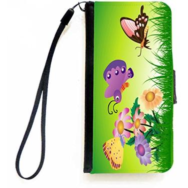 Imagem de Rikki Knight Capa carteira flip com aba magnética para iPhone 5c com desenho artístico borboletas