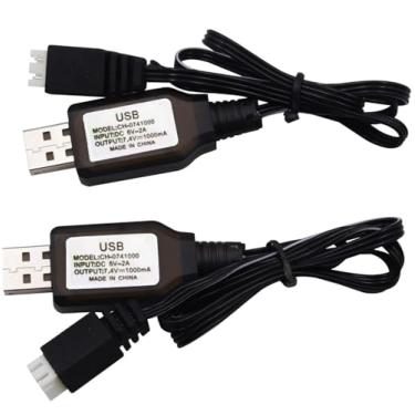 Imagem de TANSAR Pacote com 2 cabos de carregamento USB, acessórios para pistola de gel, cabo para bateria Splatter Blaster 7,4 V, preto