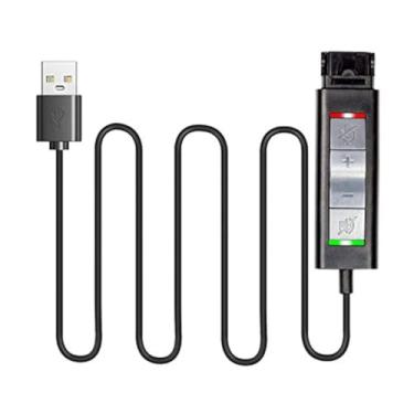 Imagem de VoiceJoy Adaptador de plugue QD para USB de desconexão rápida U20 com controle de volume silencioso, compatível com fone de ouvido Plantronics, conector QD, plugue para qualquer computador laptop VOIP