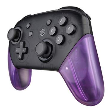 Imagem de Cabo de substituição eXtremeRate para controle Nintendo Switch Pro, capa de mão DIY para Nintendo Switch Pro – controle não incluído, Clear Atomic Purple