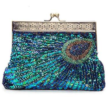Imagem de KISSCHIC Bolsa clutch vintage com lantejoulas e lantejoulas, Estilo 03, Large