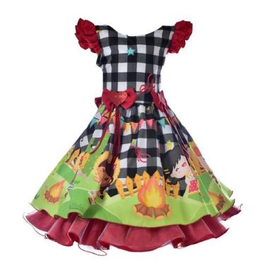 Imagem de Vestido infantil menina festa junina são joão - LIG LIG, 1, Vermelho, 