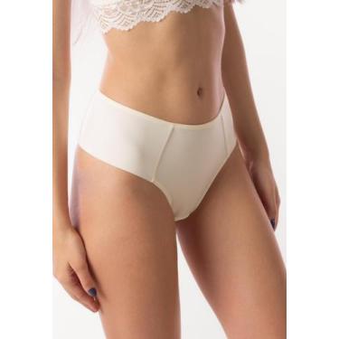 Imagem de Calcinha Simony Lingerie Plus Size Fio Duplo Alto Microfibra, Perola