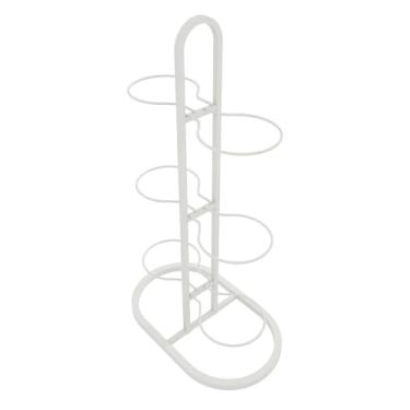 Imagem de kowaku Suporte para armazenamento de bolas de basquete, multifuncional, organizador de prateleira de metal para bolas para casa, academia, garagem, futebol, 6 Camadas Brancas