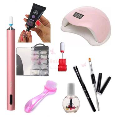 Imagem de Kit Óleo Unha Lixa Elétrica Cabine Gel Lirió Broca