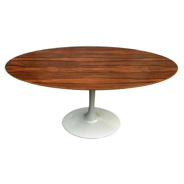 Imagem de Mesa Saarinen Oval Pau Ferro 135x90cm - Base Branca