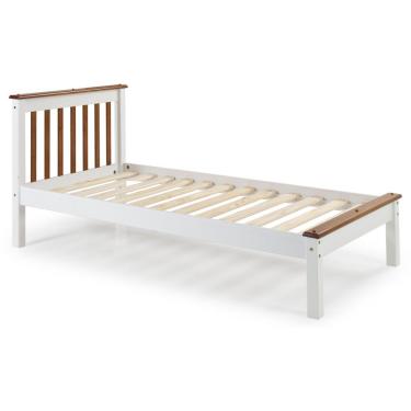 Imagem de Cama Solteiro Inglesa Em Madeira Maciça Mv Outlet Branco E Mel
