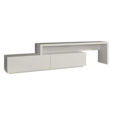 Imagem de Rack Veneza Univ Extensível 164 Cm A 300 Cm Laca Cinza Claro Off White Brilhante