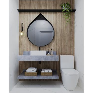 Imagem de Bancada Em Porcelanato 100Cm Sem Cuba Darabas Agardi Grafite