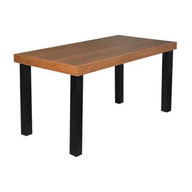Imagem de Mesa De Jantar Industrial Felícia Retangular 180X80Cm Base Alumínio - Castanho - Marrom