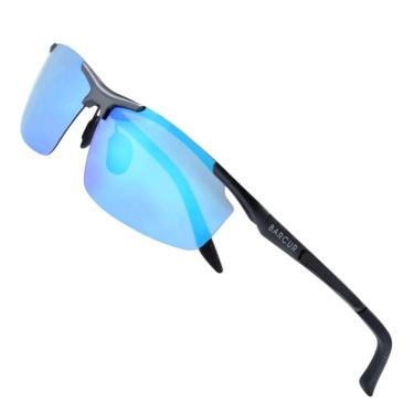 Imagem de Óculos De Sol Espelhado Masculino Lente Polarizada Uv400 Azul