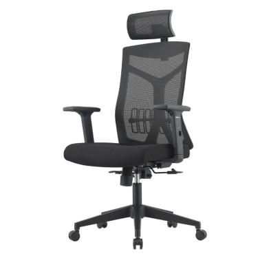 Imagem de Cadeira Escritório Nr-17 Lugano Presidente C- Braços Fratini Encosto Tela Mesh Preta Base Rodízio
