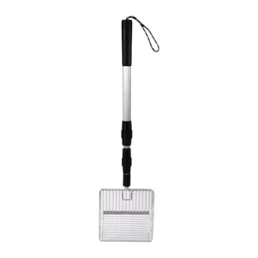 Imagem de ＡＷＨＡＯ Pá de metal para areia de gato, pá para cocô de galinha, multifuncional, ajustável, 22,44-41,73" resistente para galinheiro extensível, Silvery Scooper