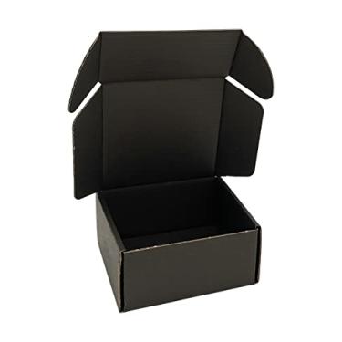 Imagem de CH-BOX Caixas De Remessa Pequenas Ch-Box4X4X2'', Pacote Com 25, Papelão Ondulado Preto Para Correspondência Comercial (Cm442B25)