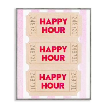 Imagem de Stupell Industries Design de arte giclée emoldurado cinza Happy Hour Ticket Stubs por Lil' Rue, 40 x 50 cm