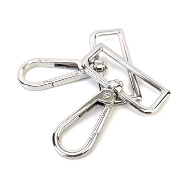 Imagem de VersaKits 10 Peças De Fechos Giratórios Argola D Prata 1-1/2" Com Garra Lagosta, Ganchos Pressão Para Portão, Clipes Gatilho Fazer Alças Chaveiro Bolsa