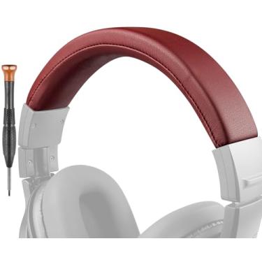 Imagem de SOULWIT Capa De Couro Proteico Para Faixa Cabeça Fones Ouvido Audio Technica Ath M40 E M40X, Peça Reposição Almofada (Bordô)