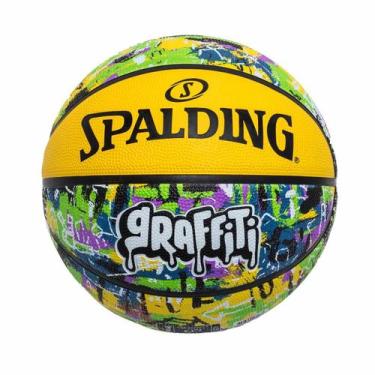 Imagem de Bola De Basquete Spalding Graffiti Tam 7 - Verde E Amarela