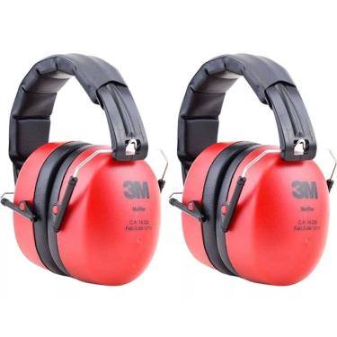 Imagem de Kit 2 Protetor Auricular 3M Abafador de Ruído Concha Muffler