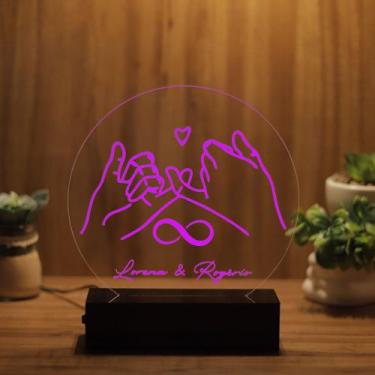 Imagem de Luminária Abajur Casal de Namorados LED Rosa - Bold