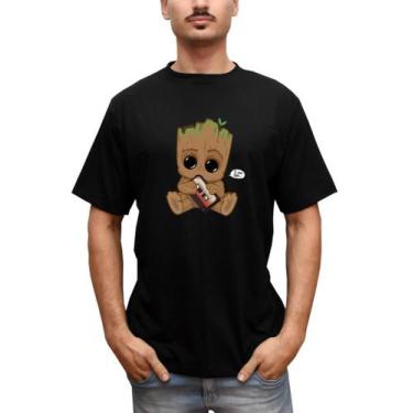 Imagem de Camiseta Masculina Groot Bebe I Am Groot - Bella Store, Preto, GG, Hom