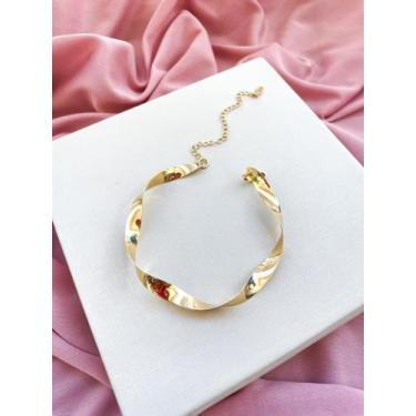 Imagem de Bracelete Semijoia Ondulado - Cacau Rosa