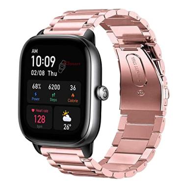 Imagem de Pulseira de Aço Inoxidável marca 123smart compativel com GTS4 A2168 / GTS 4 Mini A2176 / GTS 1 A1914 / GTS 2 A1969 / GTS 2 Mini A2018 / GTS 3 A2035 - Pink Rose